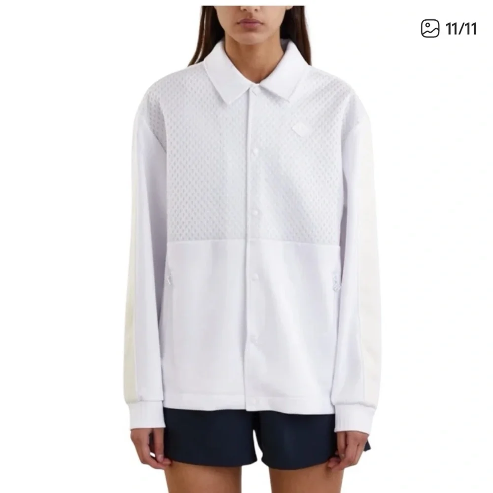 J. Lindeberg Nevaeh Coach Jacket in White - Women’s Size Medium - Picture 2 of 9